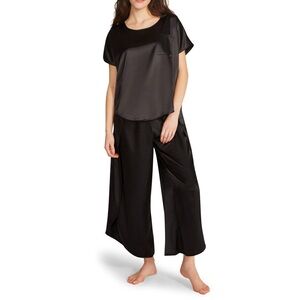 NWT Black bb Dakota Satin 2-Piece Lounge Set-Large